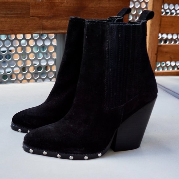 NEW ASOS Design Relative Suede Western Booties Size 5 - Picture 3 of 9